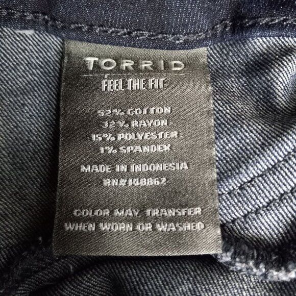 Torrid Size 20 Short Jeggings Jeans Womens Super Stretch Dark Wash Denim Blue - Picture 10 of 11